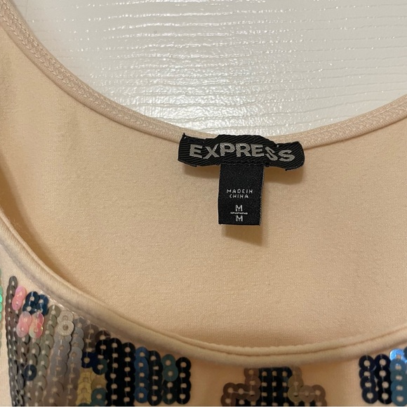 Express Tan Embellished Peplum Tank Top - Picture 3 of 7